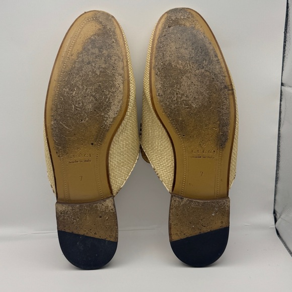 Gucci Princetown Rafael Horsebit Mule Neutral Straw and Snake Trim 7 UK/7.5 US - Picture 7 of 15